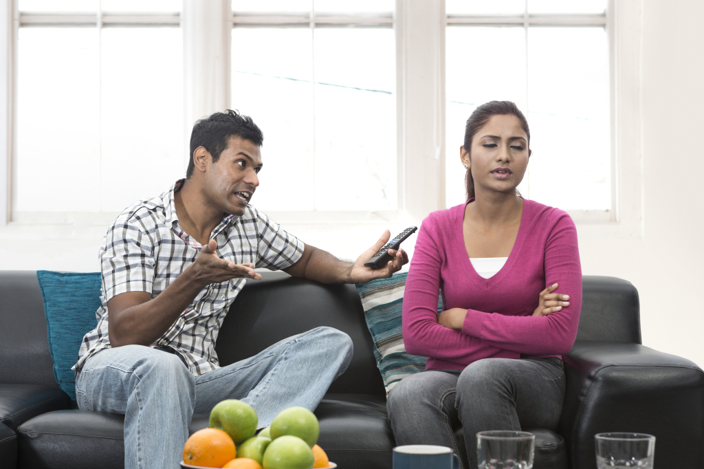 Angry Indian couple having an argument